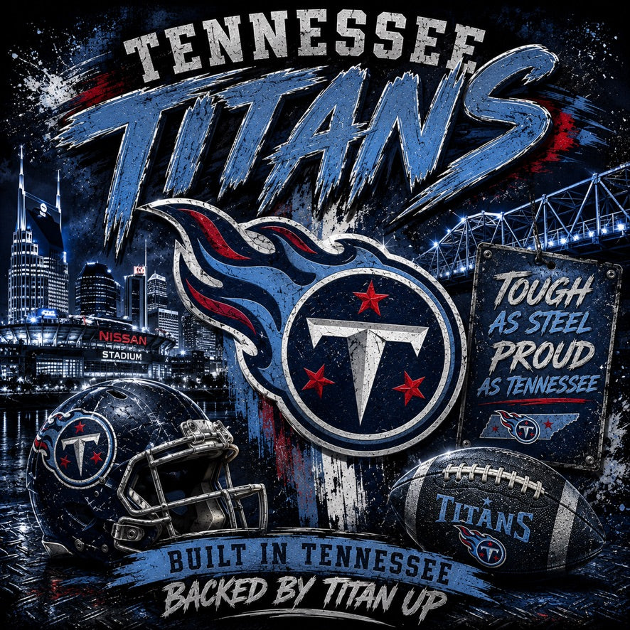 Tennessee Titans Tennessee Football Graphic Tee | Nissan Stadium | NFL Fan Shirt | Titan Up | Gameday Shirt |
