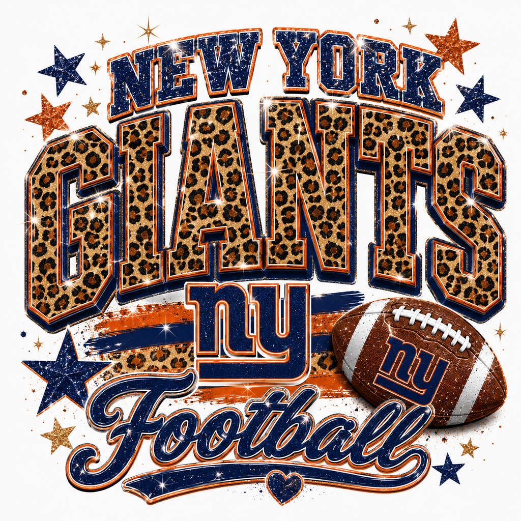 New York Giants Leopard Football Graphic Tee