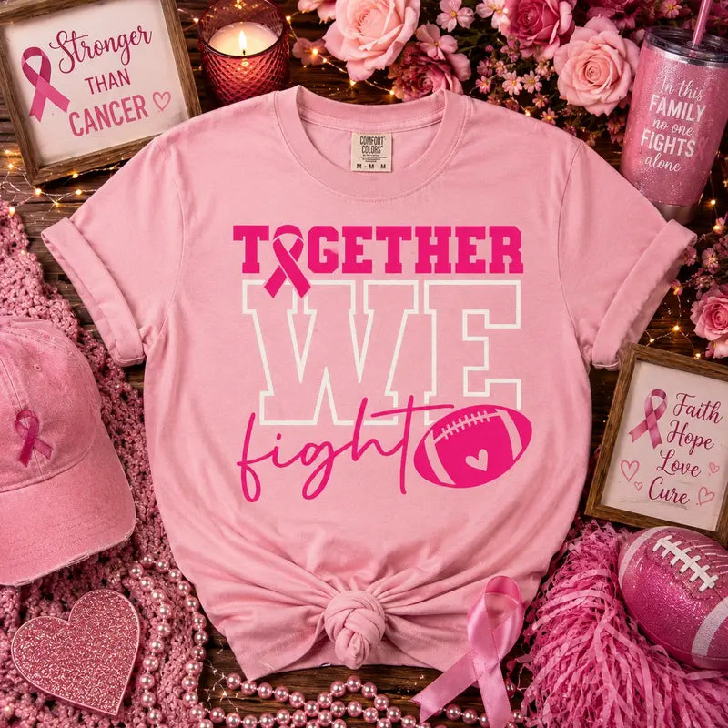 Together We Fight Football Tee | Breast Cancer Awareness Shirt