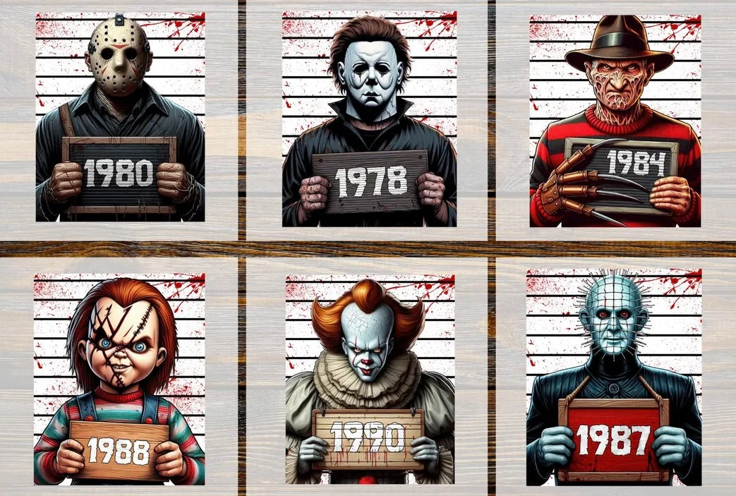 Horror Legends Mugshot Halloween Graphic Tee