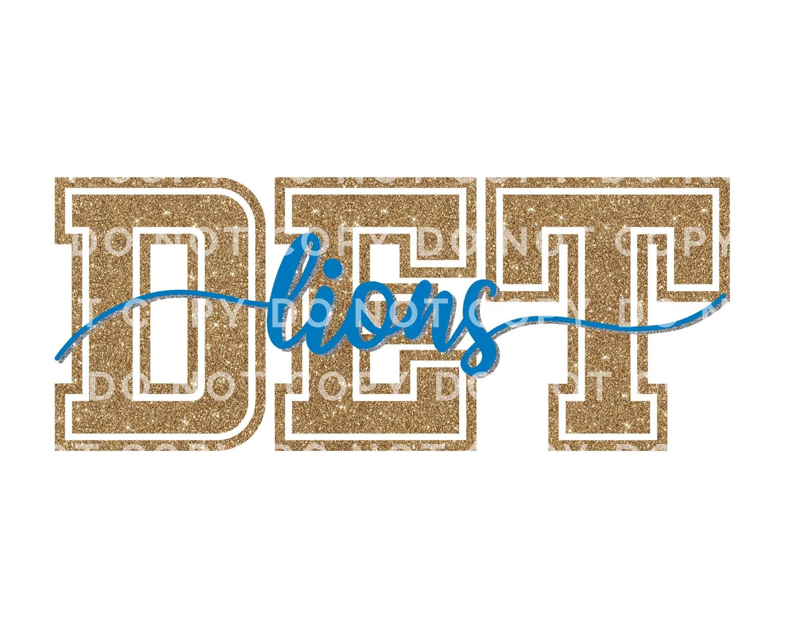 DET Lions Glitter Game Day Graphic Tee