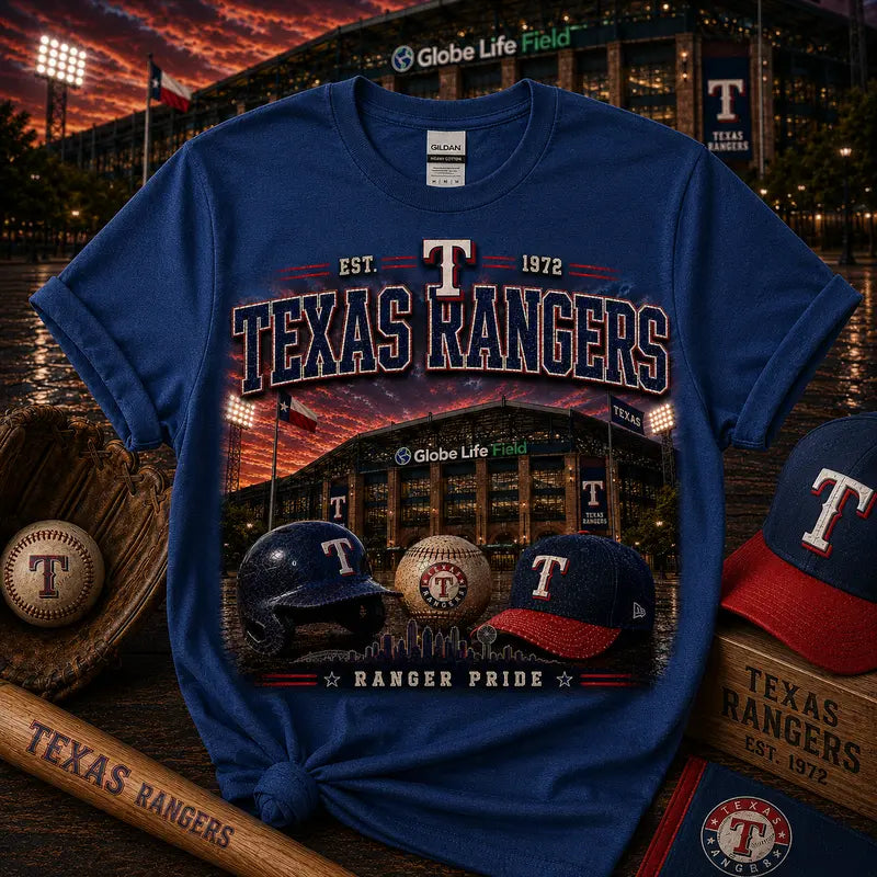 Texas Rangers Globe Life Field Graphic Tee