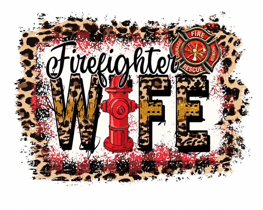 Firefighter Wife Leopard Graphic Tee