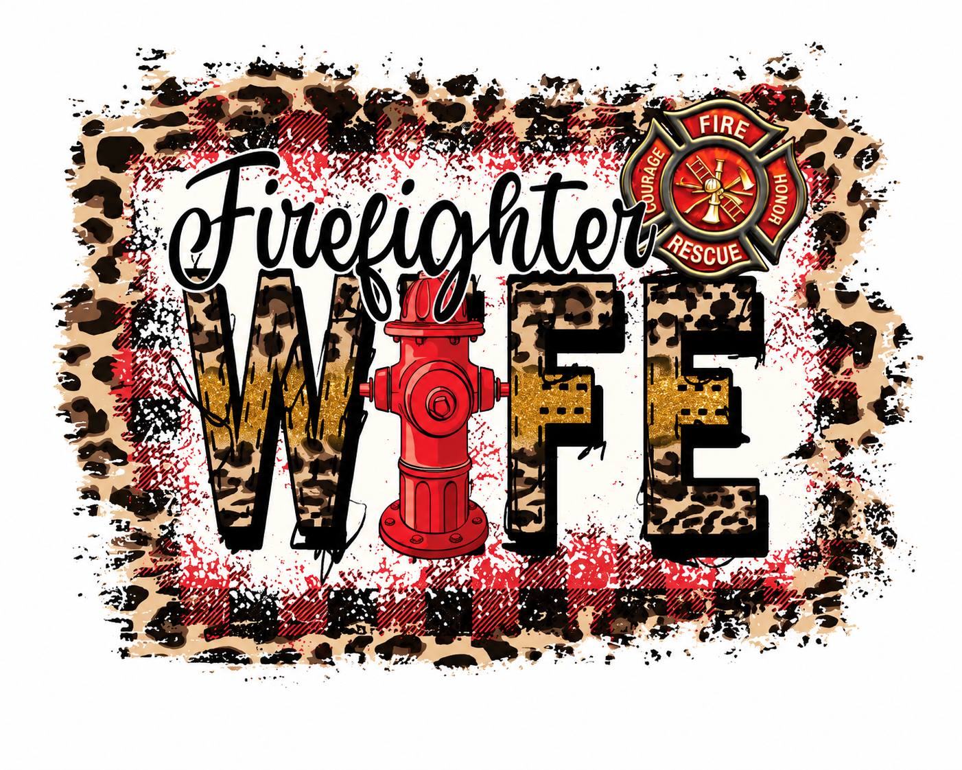 Firefighter Wife Leopard Graphic Tee