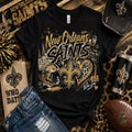New Orleans Saints Who Dat Glitter Game Day Graphic Tee