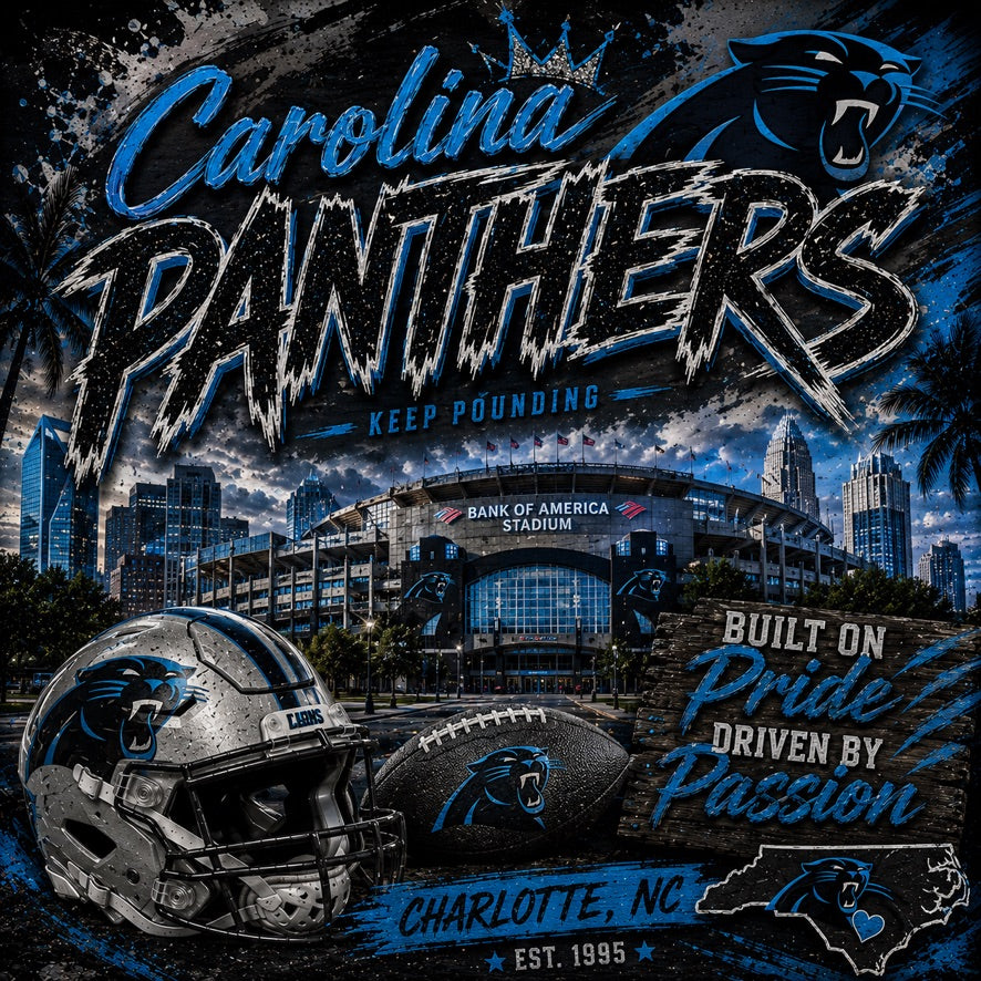 Carolina Panthers Keep Pounding Graphic Tee | Charlotte Football Shirt | Panthers Gameday Tee