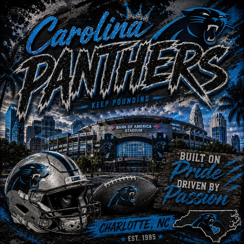 Carolina Panthers Keep Pounding Graphic Tee | Charlotte Football Shirt | Panthers Gameday Tee