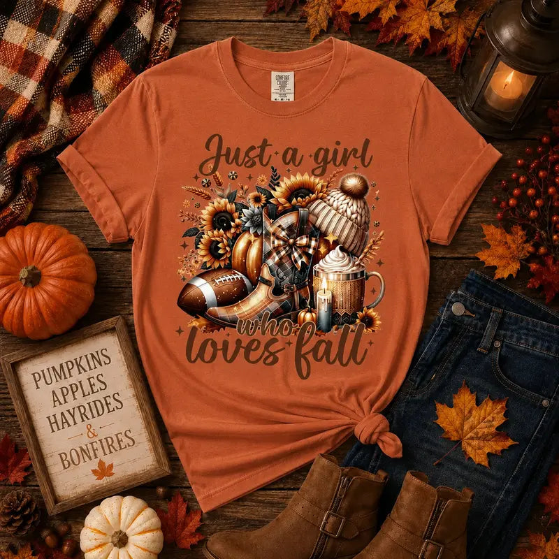Just a Girl Who Loves Fall Graphic Tee