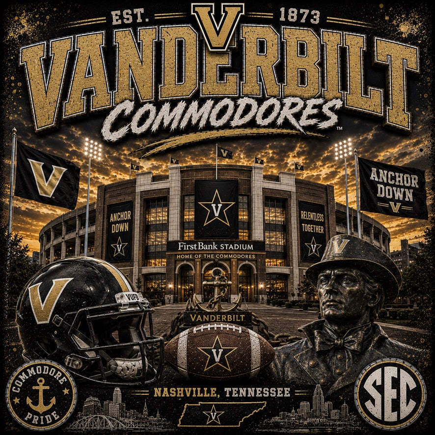 Vanderbilt Commodores Vintage Stadium Graphic Tee | FirstBank Stadium