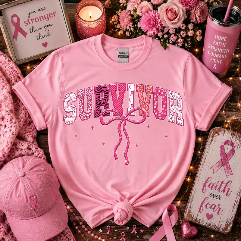 Survivor Breast Cancer Awareness Graphic Tee