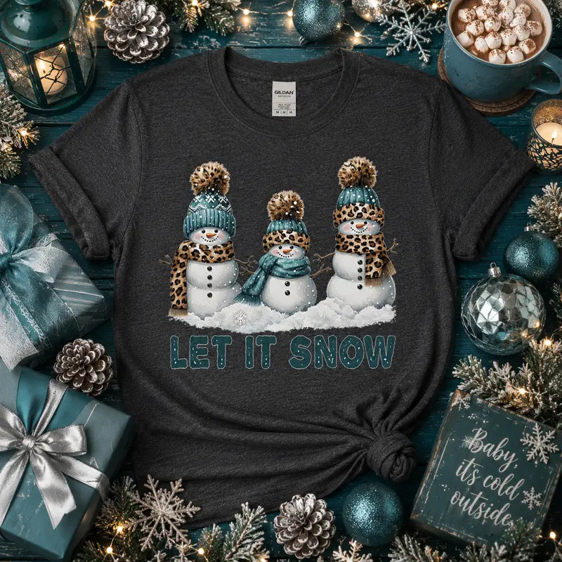 Let It Snow Snowman Family Graphic Tee