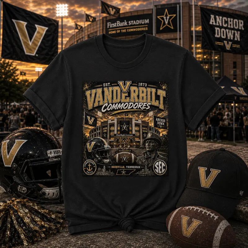 Vanderbilt Commodores Vintage Stadium Graphic Tee | FirstBank Stadium
