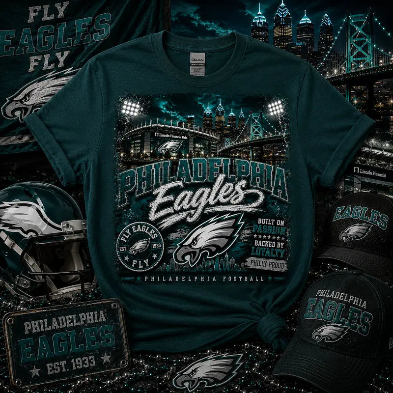Philadelphia Eagles Philly Proud Graphic Tee | Lincoln Financial Field | NFL Fan Shirt | Philadelphia Football | Gameday Shirt