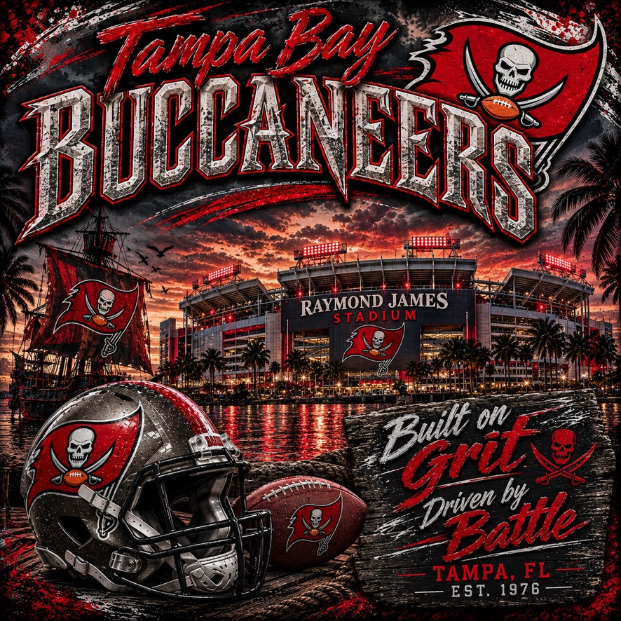 Tampa Bay Buccaneers Football Graphic Tee | Raymond James Stadium | Tampa Bay Football Shirt | Bucs Gameday Tee