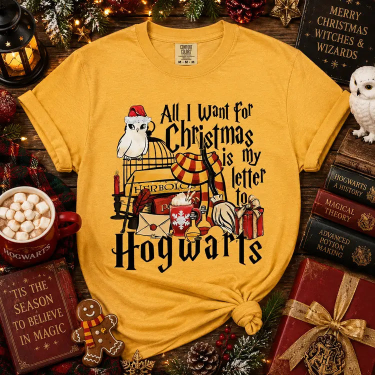 All I Want for Christmas Is My Letter to Hogwarts Graphic Tee