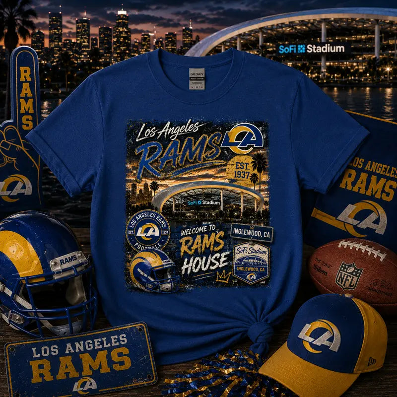 Los Angeles Rams Football Graphic Tee | SoFi Stadium | Rams House | LA Football Shirt | Gameday Tee