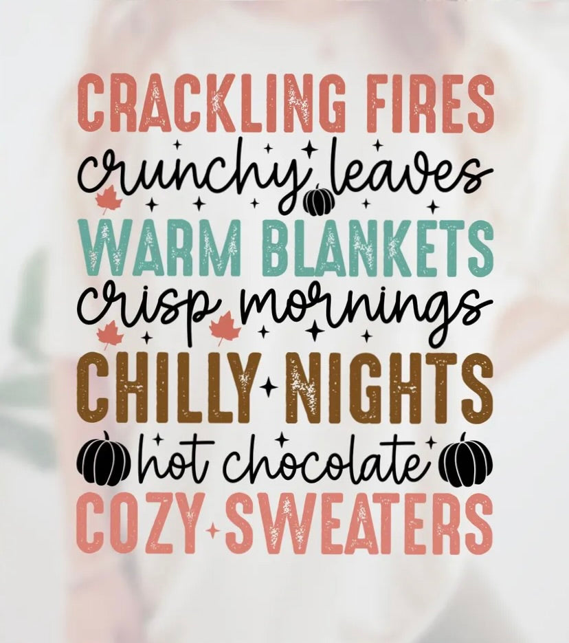 Crackling Fires & Cozy Sweaters Graphic Tee