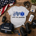 Peace Love Paramedic Glitter Graphic Tee