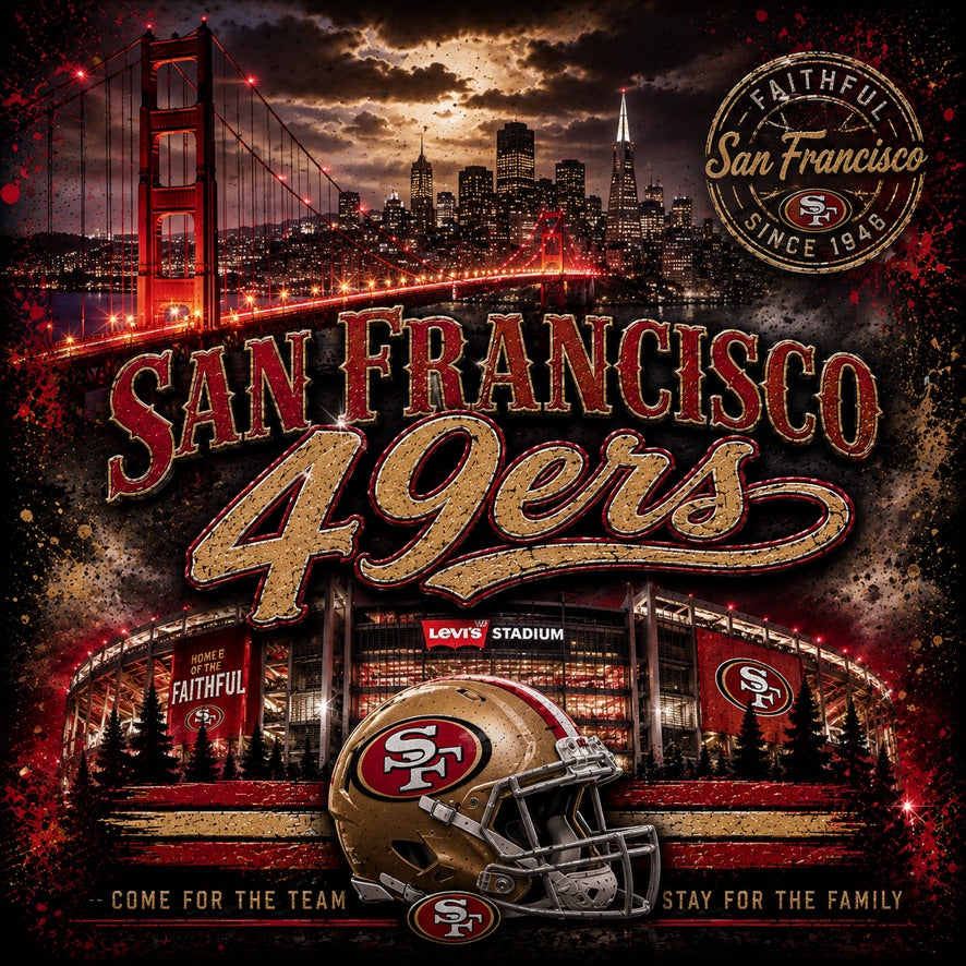 San Francisco 49ers Faithful Graphic Tee | Levi’s Stadium | Golden Gate Bridge | NFL Fan Shirt | Gameday Shirt