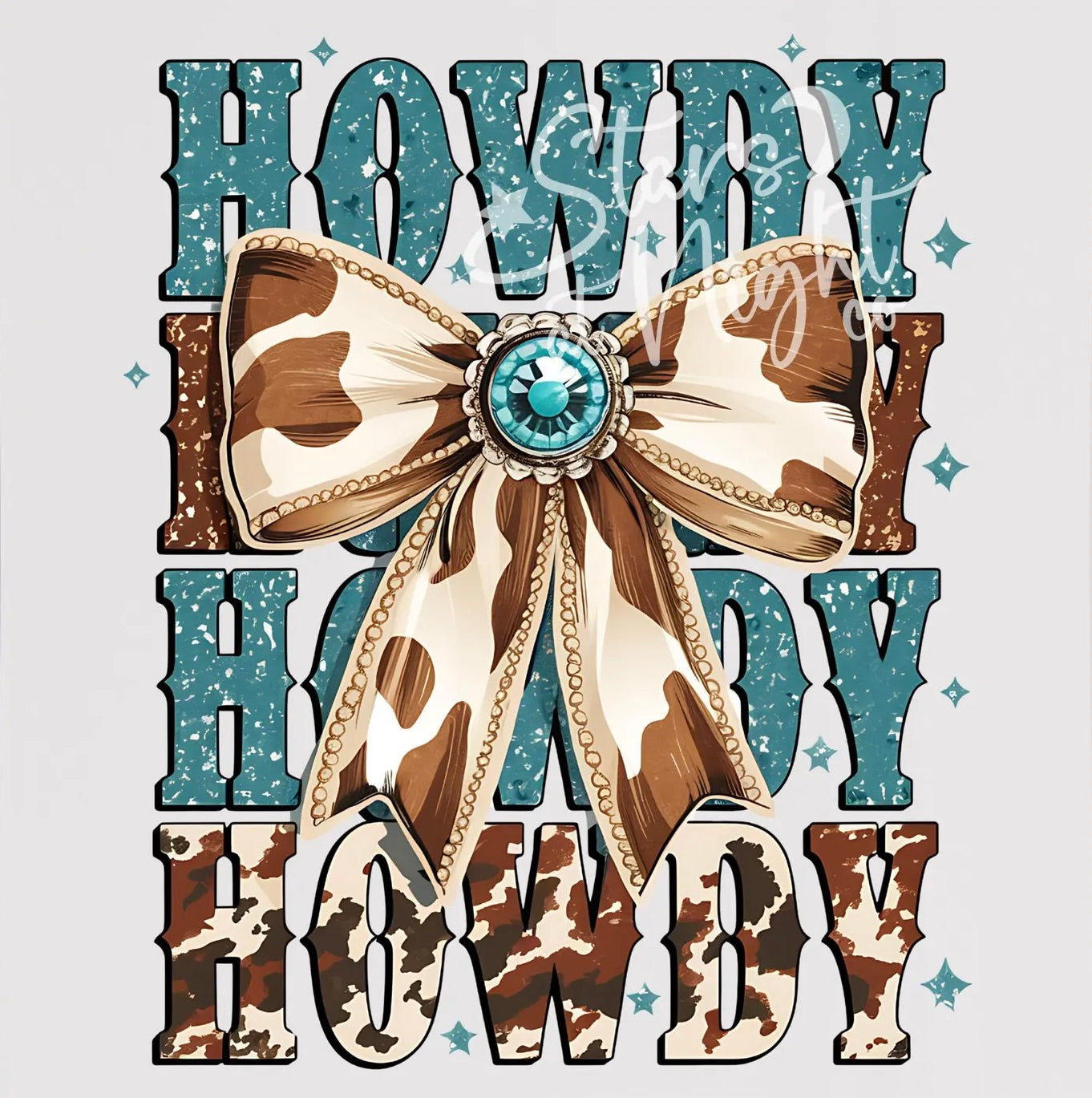 Cow Print Bow Howdy Tee