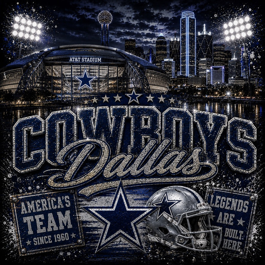 Dallas Cowboys America’s Team Graphic Tee | AT&T Stadium | NFL Fan Shirt | Dallas Football | Gameday Shirt