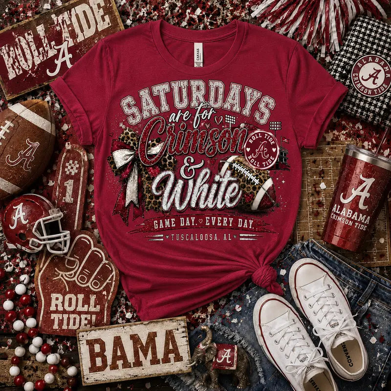 Saturdays Are for Crimson & White Graphic Tee