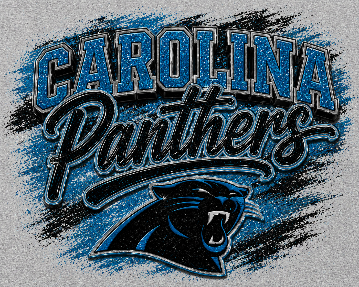 Carolina Panthers Glitter Script Game Day Graphic Tee
