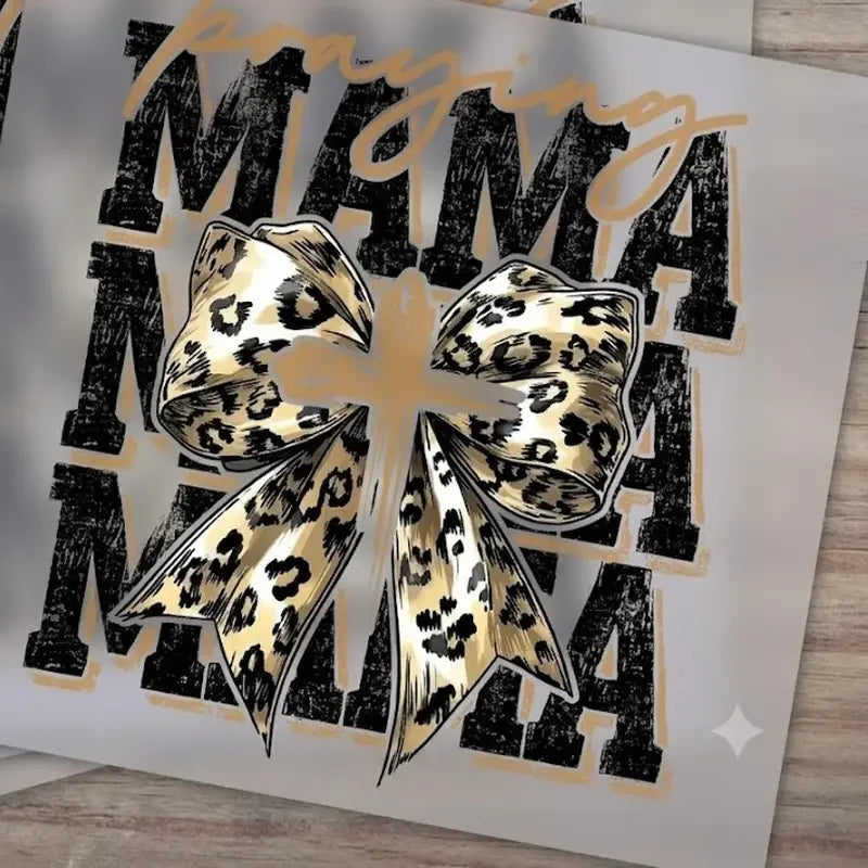Praying Mama Leopard Bow Graphic Tee