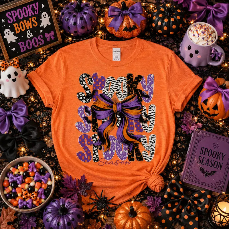 Spooky Season Bow Halloween Graphic Tee