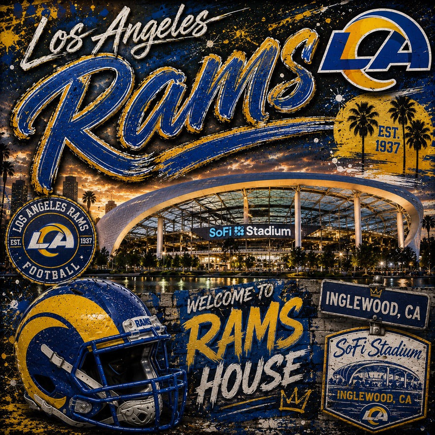 Los Angeles Rams Football Graphic Tee | SoFi Stadium | Rams House | LA Football Shirt | Gameday Tee