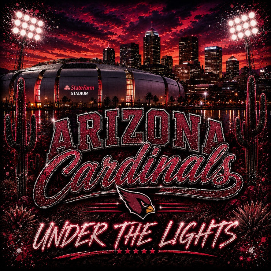 Arizona Cardinals Under the Lights Graphic Tee | State Farm Stadium | NFL Fan Shirt | Arizona Football | Gameday Shirt