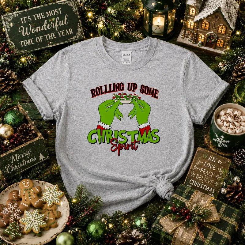 Rolling Up Some Christmas Spirit Graphic Tee