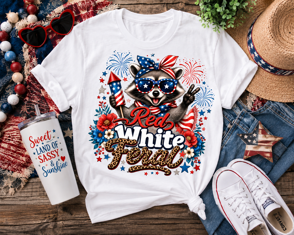 Red, White & Feral Graphic Tee