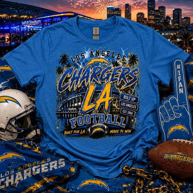 Los Angeles Chargers LA Football Graphic Tee | SoFi Stadium | NFL Fan Shirt | Bolt Up | Gameday Shirt