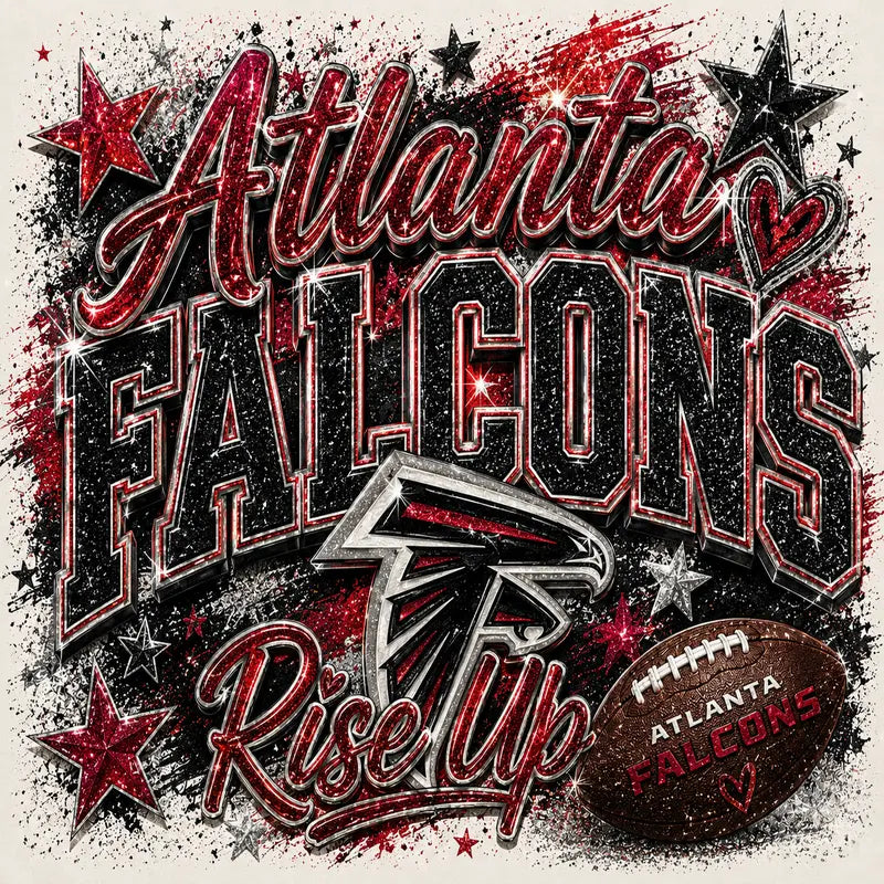 Atlanta Falcons Rise Up Glitter Game Day Graphic Tee