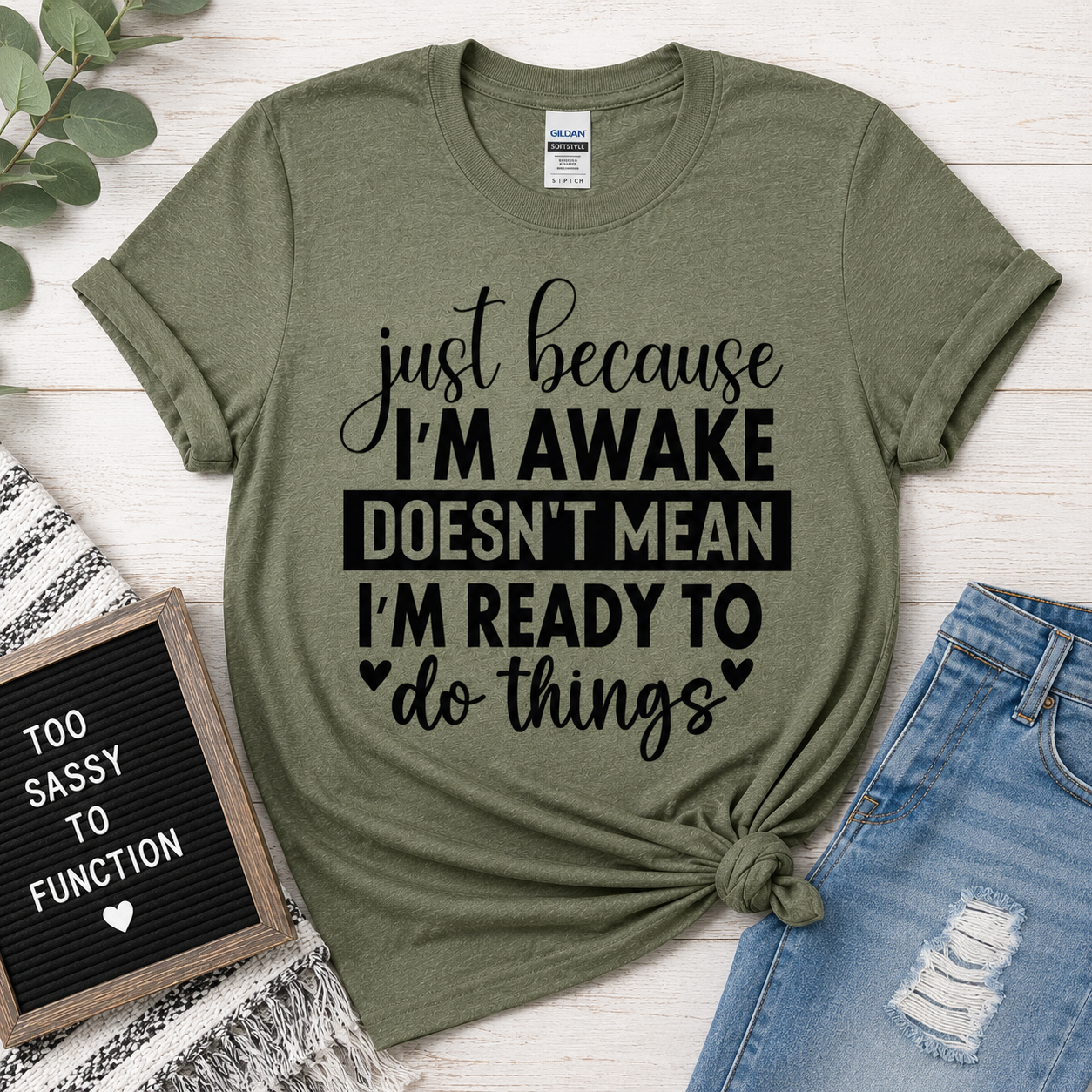 Just Because I'm Awake Graphic Tee