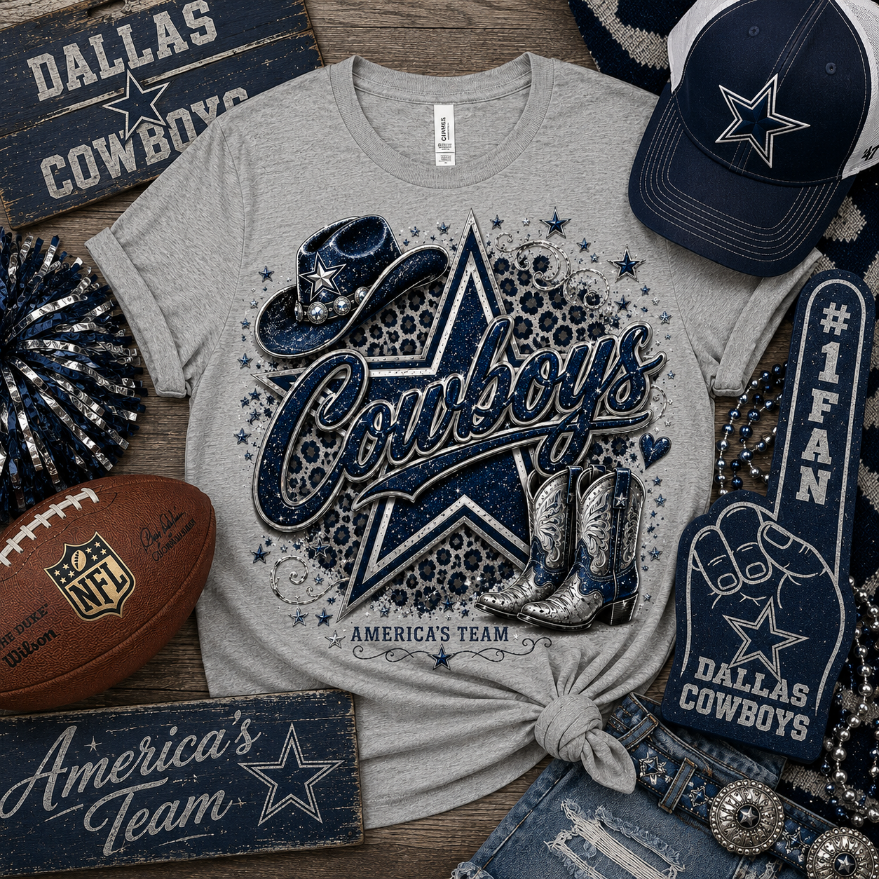 Dallas Cowboys Western Glam Game Day Graphic Tee