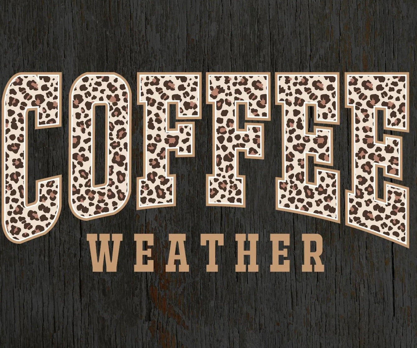 Coffee Weather Leopard Print Graphic Tee