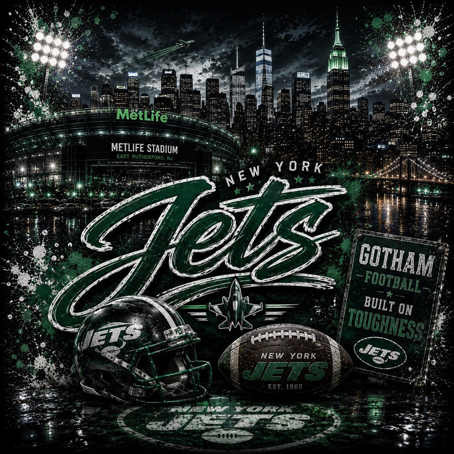 New York Jets Gotham Football Graphic Tee | MetLife Stadium | NFL Fan Shirt | New York Football | Gameday Shirt