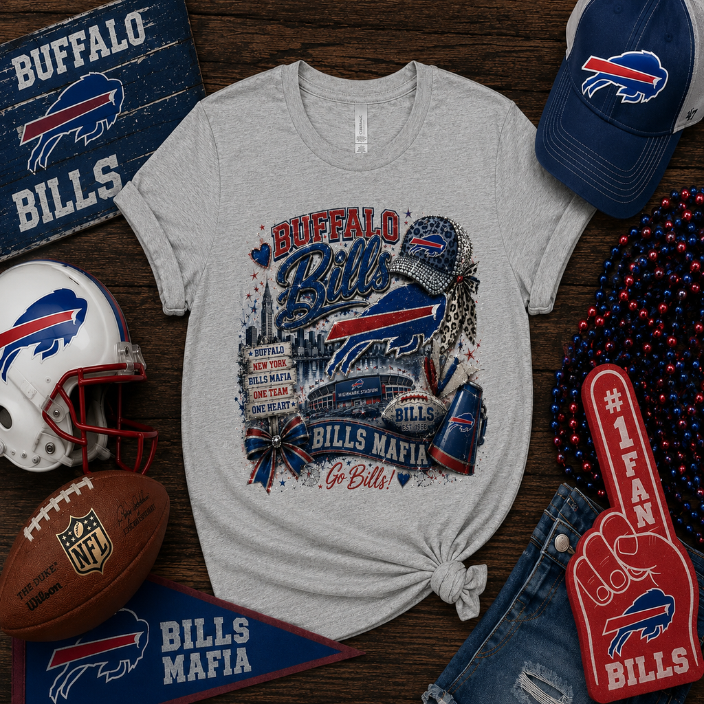 Buffalo Bills Mafia Glitter Game Day Graphic Tee