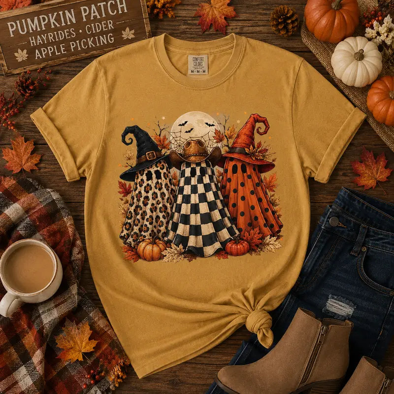 Spooky Season Ghost Trio Graphic Tee