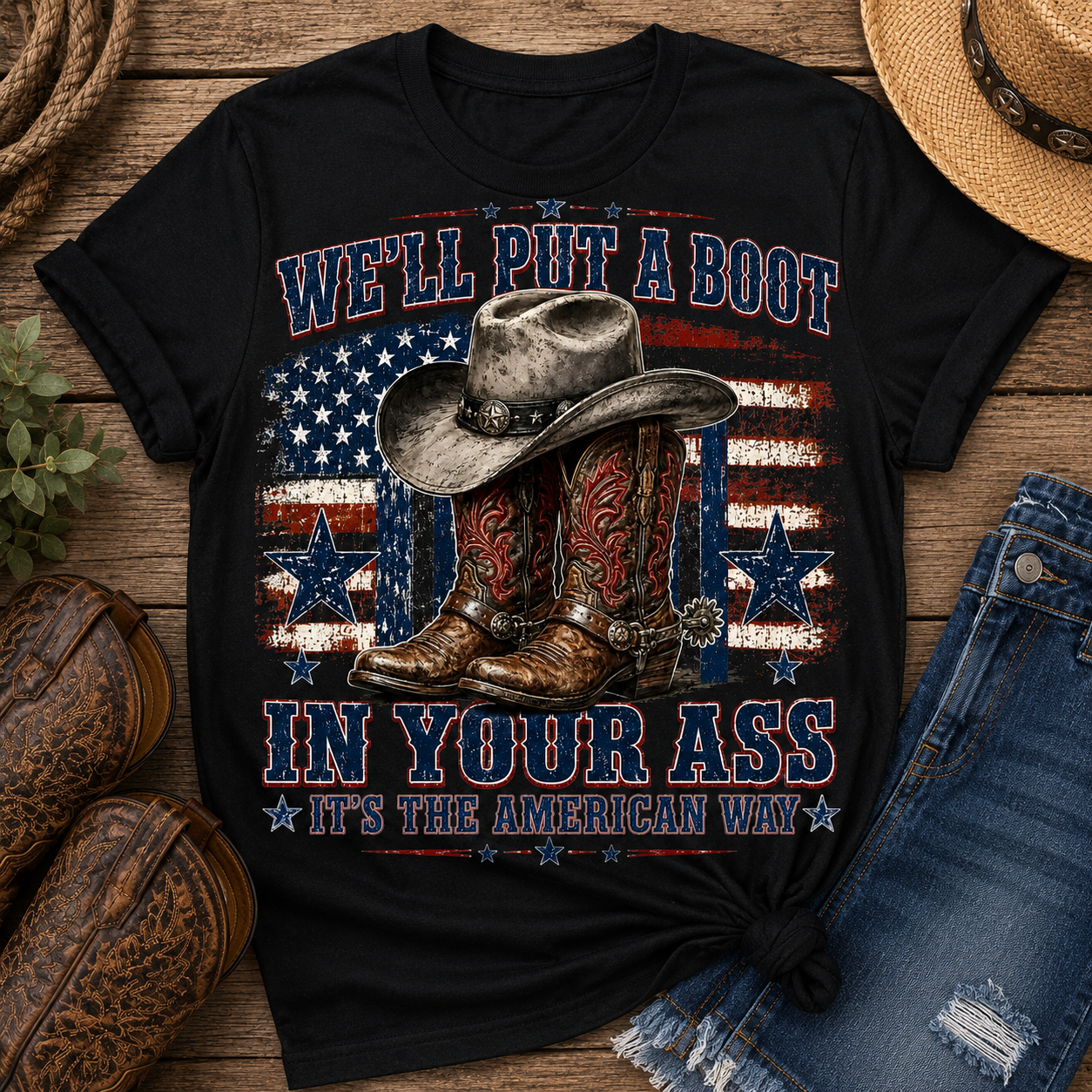We'll Put A Boot In Your A** Graphic Tee