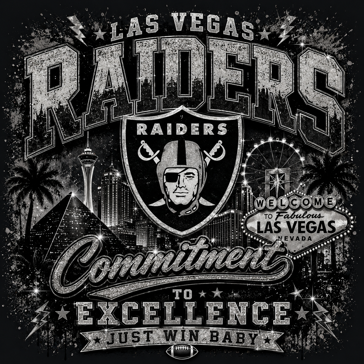 Las Vegas Raiders Commitment To Excellence Graphic Tee