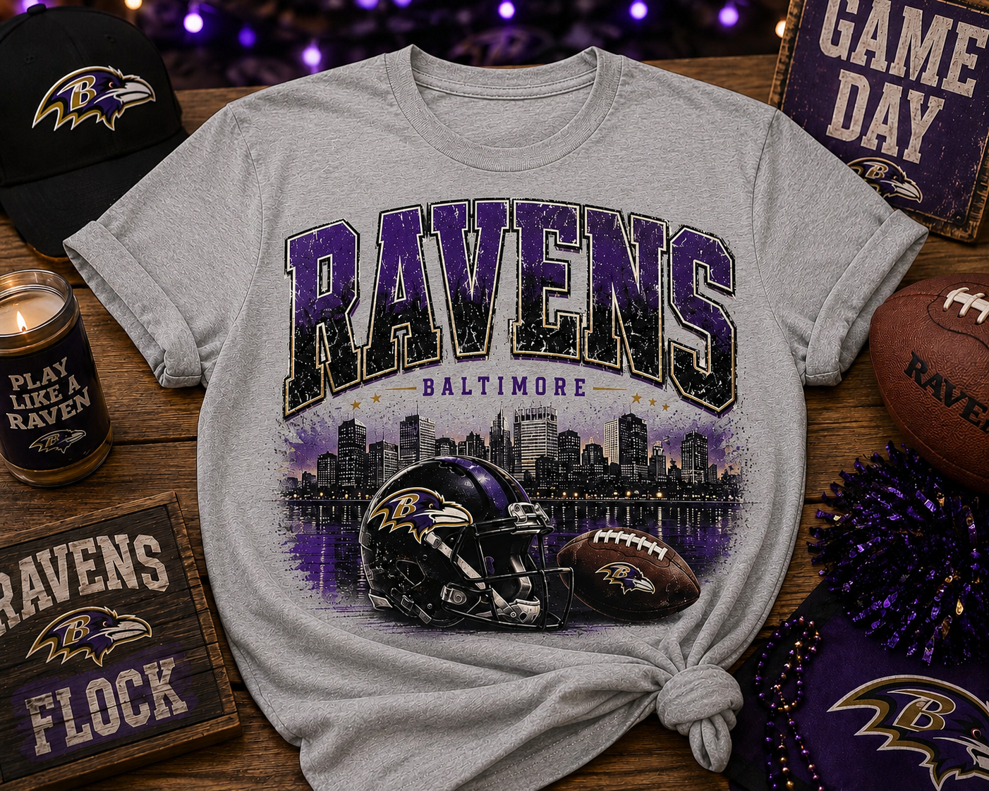 Baltimore Ravens Skyline Graphic Tee