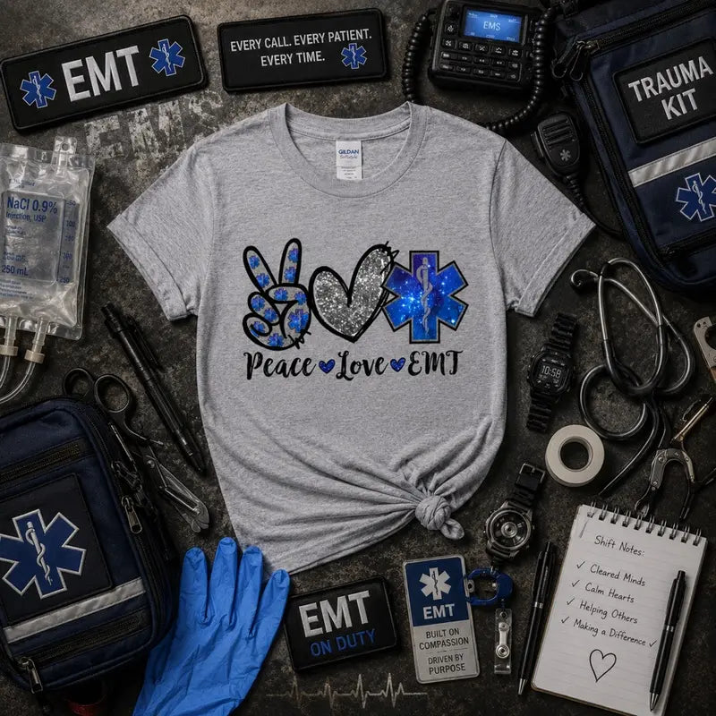 Peace Love EMT Graphic Tee