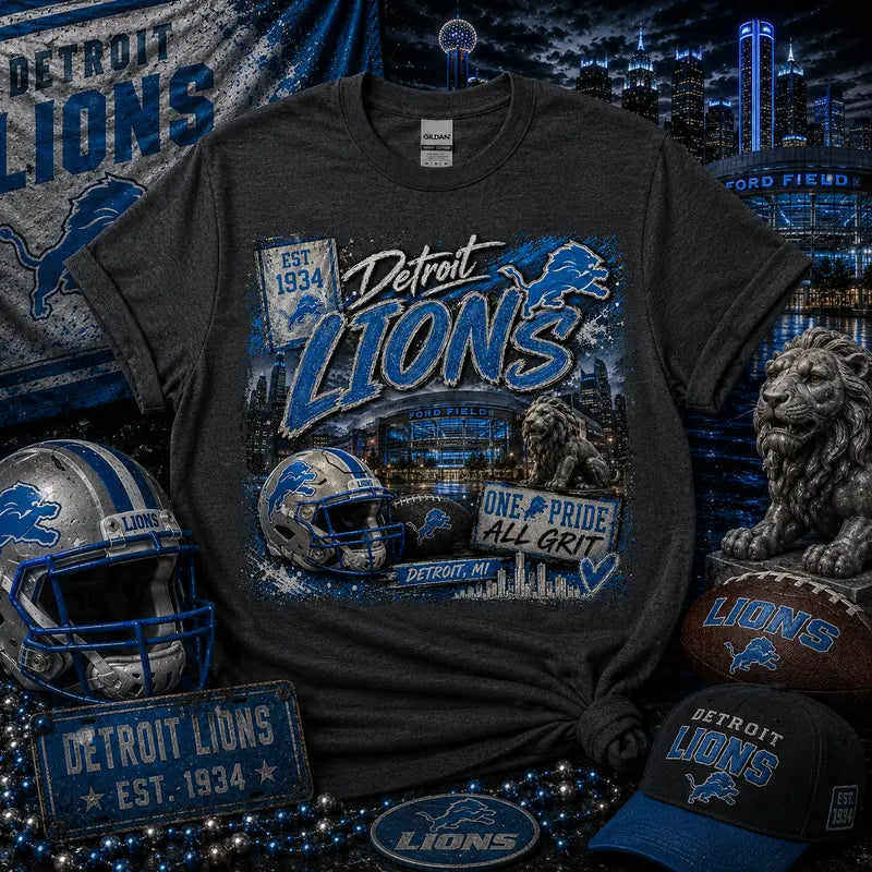 Detroit Lions One Pride Graphic Tee | Ford Field | NFL Fan Shirt | Detroit Football | Gameday Shirt