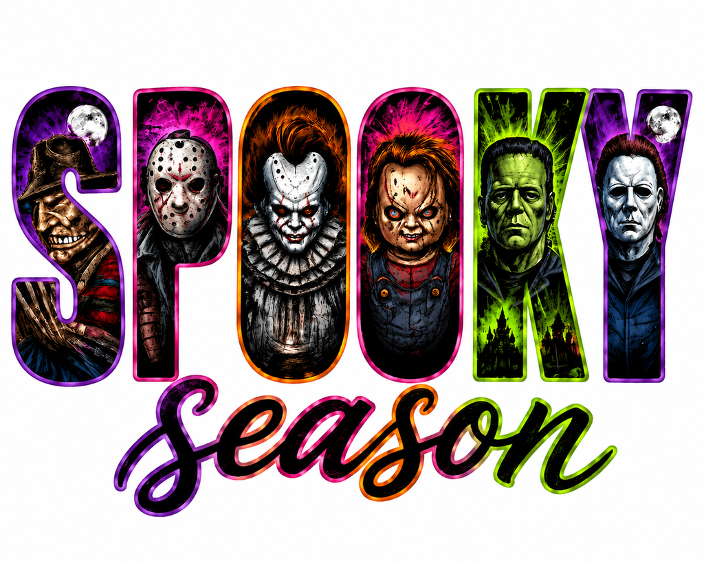 Spooky Season Horror Icons Graphic Tee