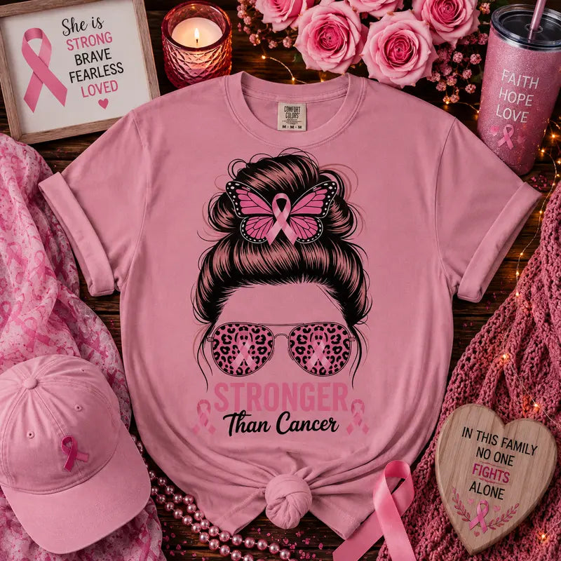Stronger Than Cancer Breast Cancer Awareness Tee