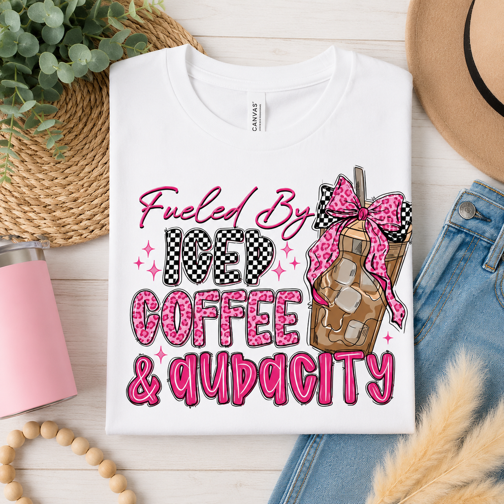 Fueled By Iced Coffee & Audacity Graphic Tee