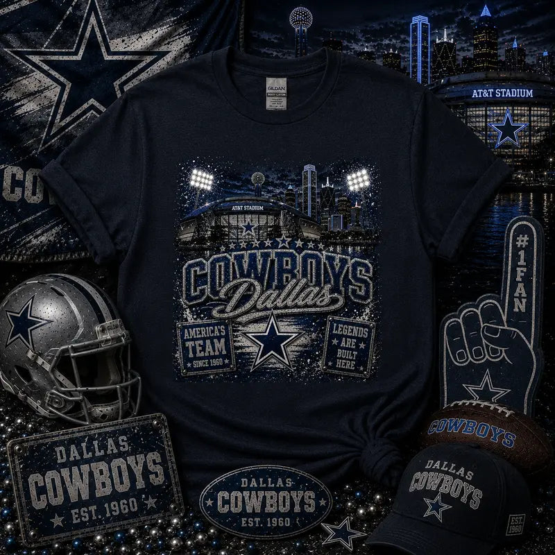 Dallas Cowboys America’s Team Graphic Tee | AT&T Stadium | NFL Fan Shirt | Dallas Football | Gameday Shirt